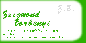 zsigmond borbenyi business card